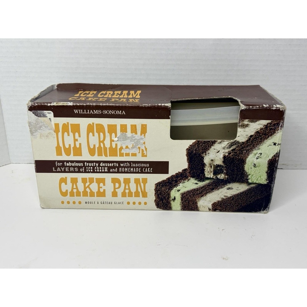 Vintage Williams-Sonoma Ice Cream Cake Pan Ceramic Base‎ Silicone Sides 9144205